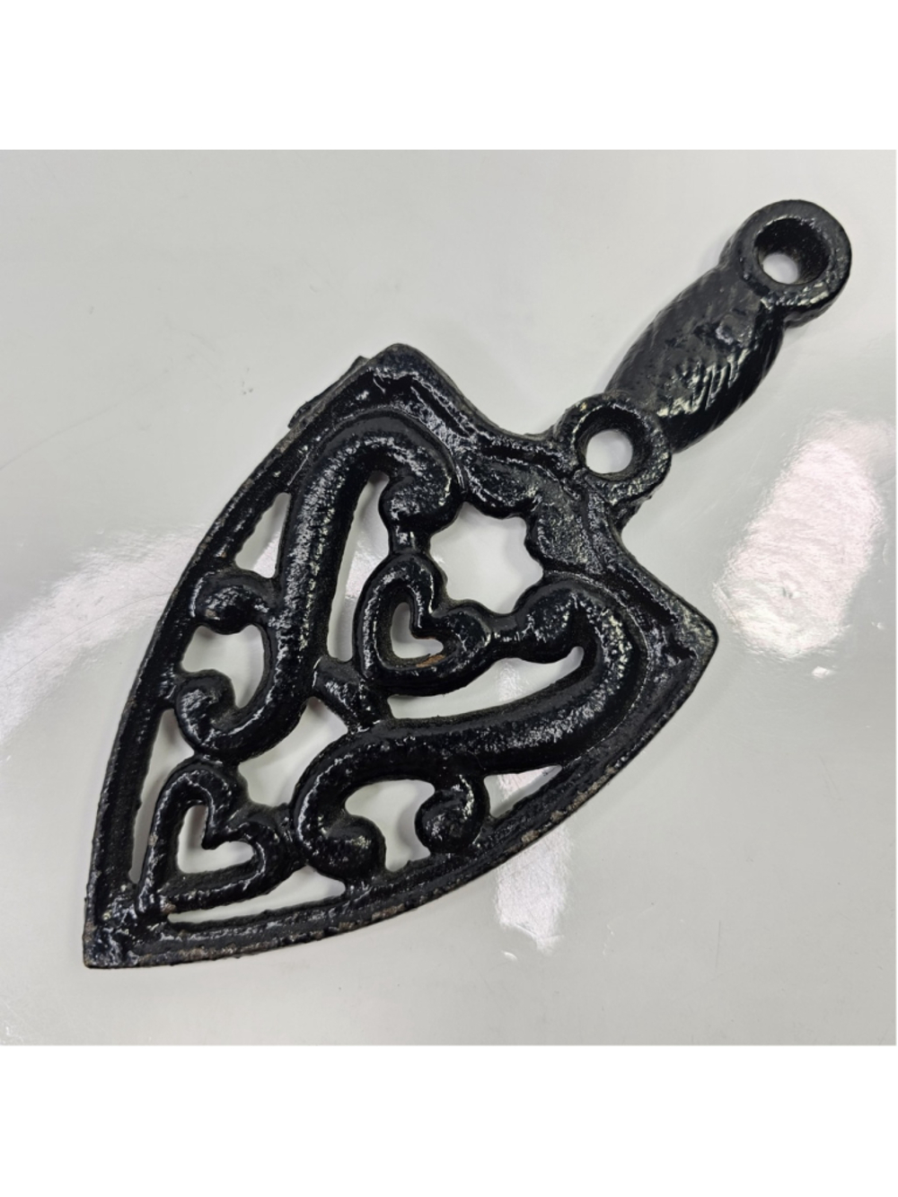 Vintage Cast Iron Trivet Wilton Wrought Diamond Lattice Wall Hanging
